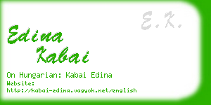 edina kabai business card